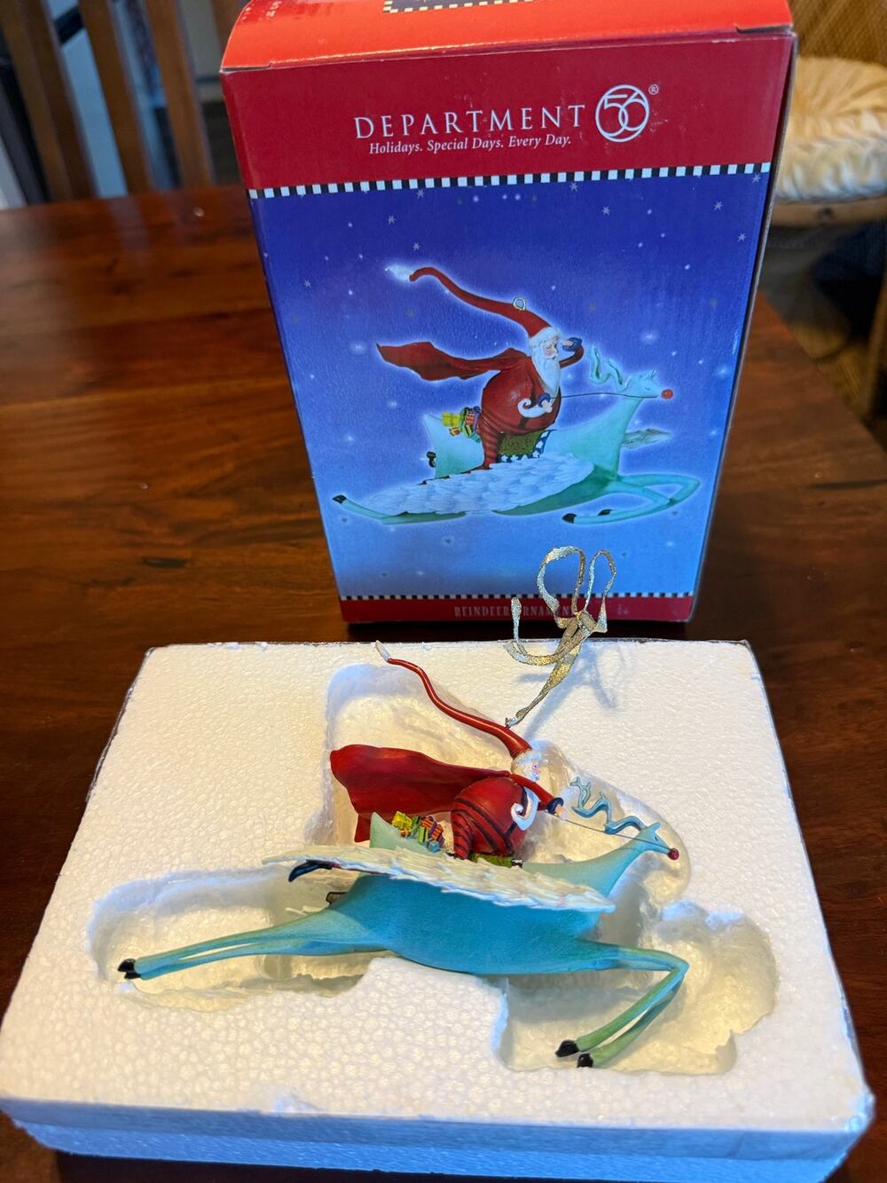 Department 56 "Santa's Reindeer rides" Krinkles Collection by Patience Brewster
